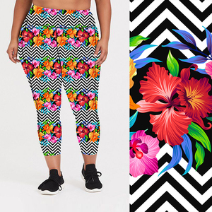 Anti-Shrink Sport Women Sublimation Leggings Wholesale Custom Printed Yummy Leggings with Pockets Polyester Spandex Soft Fabric - Product Image 2