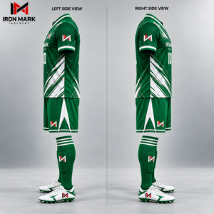 ชุดเสื้อฟุตบอลยูนิเซ็กซ์สีเขียวพิมพ์ลายแบบรีดร้อน ยี่ห้อ Iron Mark Industry คอวี แขนสั้น ระบายอากาศได้ดี ยืดได้สี่ทิศทาง แห้งเร็ว - Product Image 6