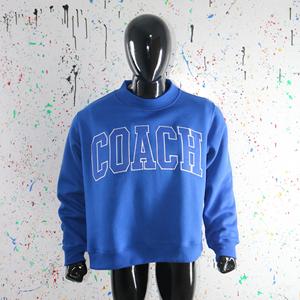 Sweat-shirt à col montant COACH BLEU 100% bleu marine avec broderie appliquée, col large, URBAN PRODUCTIONS - Product Image 1