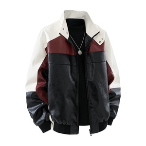 Veste Bomber de Baseball Tamda International Style Américain en Cuir PU pour Homme, Col Montant, Coupe Ample, Automne - Product Image 3