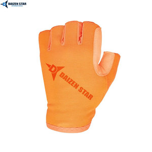 Daizen Star Tactical Half Finger Gloves Yellow Black Wrist <b>Length</b> PU Durable Multifunctional Eco-Friendly Four Seasons Cycling - Product Image 2