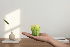 ชุดดอกไม้ไม้หอมวาดี โซล่า กลิ่นกุหลาบ ขนาด 6.5 ซม. พร้อมก้านไม้หอมจากพืชเซสบาเนีย สำหรับอโรมาเธอราพี งานฝีมือทำมือ ยั่งยืน รักษาสิ่งแวดล้อม - Product Image 6