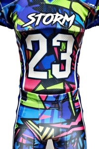 <b>Light</b> Weight Breathable Short Sleeve Custom American Football Uniform Plus Size High Quality New Style Plain Color 100% - Product Image 4