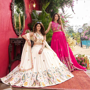 ชุดเลเฮนกา โจลี ดูปัตตา ผ้าไหมวิชิตร้าแท้ งานปักยาวถึงพื้น สไตล์วินเทจ - Product Image 1