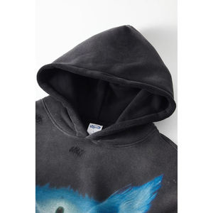 Sudaderas con Capucha de Algodón Oversize de Felpa Premium Bordadas con Hombros Caídos, Venta al por Mayor, Compra a Granel, Estampado Gráfico Personalizado - Product Image 3