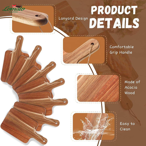 Planche à découper double face en bois d'acacia écologique, antidérapante, pour la cuisine, la préparation des aliments pour bébés, les steaks, le pain, passe au lave-vaisselle - Product Image 2