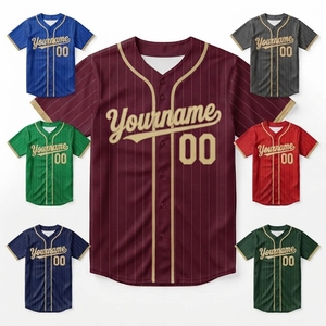 Maillot de baseball respirant de bonne qualité, design personnalisé, multicolores, 100 % polyester, logo personnalisé, maillots d'équipe unisexes pour adultes - Product Image 6