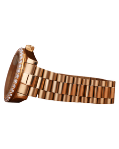 unique Full Golden Plated Green Dial Diamond Watch for Unisex Wedding and Partywear Diamond Watch for Export Sale - Product Image 2