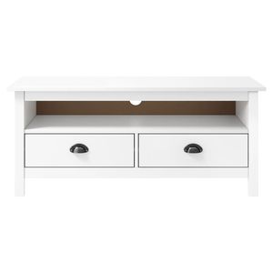 Supporto TV in legno di pino massiccio per 43.3 bianco "x 15.7" x 18.5 "Design elegante e durevole - Product Image 2