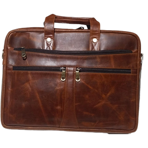 Sac à dos pour ordinateur portable moderne en cuir véritable léger et durable de 14 pouces, imperméable, avec bandoulière, décontracté - Product Image 6