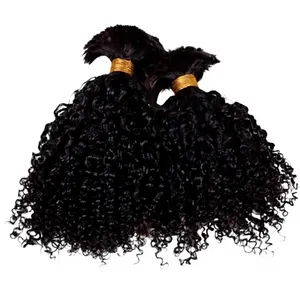 Cheveux humains de haute qualité en vrac pour tressage, ondulations profondes, mèches couleur miel brun, cheveux vierges brésiliens en lots - Product Image 2