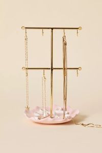 ชั้นวางของ, ที่เก็บเครื่องประดับ, ของขวัญสำหรับจัดระเบียบเครื่องประดับ, ที่เก็บเครื่องประดับดีไซน์หรูหรา, แท่นวางเครื่องประดับเคลือบทอง, ชั้นโชว์เครื่องประดับสำหรับร้านค้า - Product Image 5