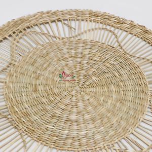 Set de table rond en jonc de mer tressé à la main, style bohème, écologique et durable, diamètre 300 mm, léger, origine Vietnam, facile à utiliser - Product Image 4