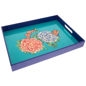 Plateau rectangulaire laqué fait main avec poignées, plateau décoratif pour table basse et ottoman, en provenance du Vietnam - Product Image 2