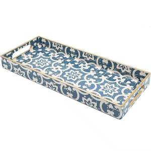 Plateau en MDF robuste pour usage quotidien, idéal pour servir thé, café et en-cas. Plateau élégant en MDF pour la maison, la cuisine et la table à manger. - Product Image 1