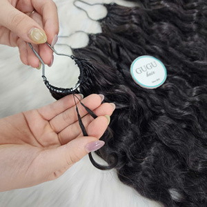 ผมต่อ GUGU HAIR แท้ 100% ผมเวียดนามแบบดิบ  ถักโครเชต์  แบบผมหยิกพม่า  ขนาด 16 นิ้ว  หนังกำพร้าผมครบ  แบบเย็บสองชั้นด้วยเครื่องจักร - Product Image 1