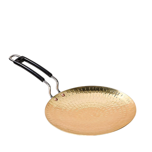 Premium Quality Hammered Brass Kadhai Wok Deep Fry Cooking <b>Pan</b> Traditional Indian Kitchenware Handmade Heavy Gauge - Product Image 1