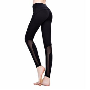 Leggings de Yoga de Cintura Alta, Acanalados, Sin Costuras, Largos, de Spandex y Nailon, Cintura Elástica, Estiramiento en Cuatro Direcciones, Color Sólido - Product Image 5
