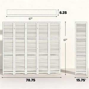 Paravento Bianco a 5 Pannelli con Scaffale Portaoggetti, Elegante Divisorio per Camera da Letto - Product Image 6
