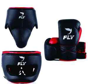 Fly MMA Boxing Set with Gloves Headgear Groin Guard PVC Material Protective Training Gear All Seasons - Product Image 1