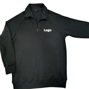 เสื้อกันหนาวคุณภาพสูง ผ้าฝ้ายฟลีซ 100% คอตั้งแบบซิปครึ่งตัว แขนยาวทรงแร็กแลน มีกระเป๋า ระบายอากาศได้ดี ทรงปกติ สำหรับผู้ชาย - Product Image 1