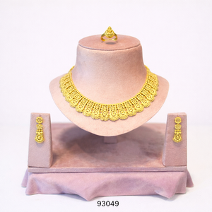 MOLL JEWELLERS Conjunto de Lujo de Collar, Pendientes y Anillo de Aleación Chapada en Oro de 24 Quilates con Zirconia para Boda de Mujer, Diseño de Triple Filigrana de Moda - Product Image 5