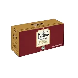 Typhoo English Breakfast Envelop 100ティーバッグティーベースのカスタムティーバッグパッケージ、スレッドタグと印刷された封筒がカスタマイズされています