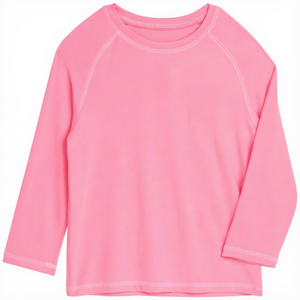 Pink UPF 50+ Rash Guard <b>Long</b> <b>Sleeve</b> Sun Protection Shirt Quick Dry Breathable <b>Swim</b> for Girls - Product Image 1