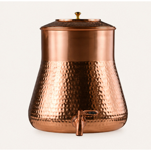 Pure Hammered Copper <b>Water</b> <b>Dispenser</b> <b>for</b> Ayurvedic Wellness Traditional Copper <b>Water</b> Tank with Leakproof Tap <b>for</b> Home <b>Office</b> - Product Image 5