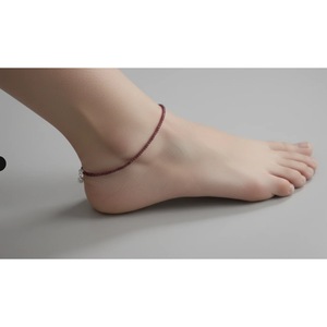 Glamorous Gold-Plated <b>Garnet</b> Beaded Anklet-Trendy Handmade Crystal Ankle <b>Bracelet</b> Perfect Gift From India - Product Image 1