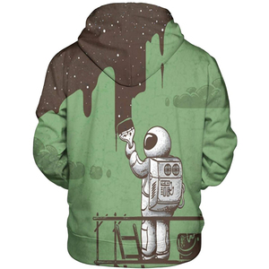 Sudadera con Capucha para Hombre, Diseño de Astronauta y Tierra Verde, Corte Regular, Informal, para Otoño, con Bolsillo Delantero - Product Image 2