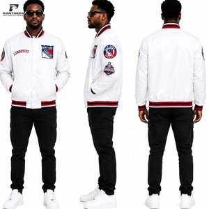 Custom Satin Embroidered <b>Thunder</b> Varsity Bomber <b>Jacket</b> Front Logo Customized Patchwork Design Eco-Friendly Winter <b>Jacket</b> - Product Image 1