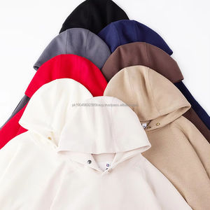 Sweat à capuche surdimensionné pour homme en coton 100% lourd avec épaules tombantes, logo personnalisé et impression, style confortable pour l'hiver - Product Image 3