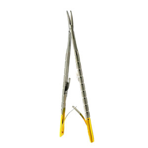 ที่จับเข็ม CASTROVIEJO ของเยอรมัน รุ่น Micro Barraquer แบบโค้ง พร้อมกรรไกรผ่าตัด เครื่องมือผ่าตัดสแตนเลสแบบแมนนวล MOL สำหรับเย็บแผลละเอียด - Product Image 5