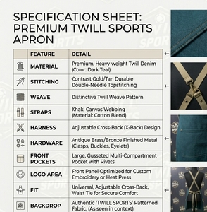Professional Cooking Apron for Chefs Bakers Housekeeping Staff with Pen Pocket Utility <b>Denim</b> <b>Material</b> BBQ Kitchen Aprons - Product Image 5