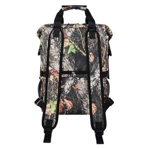 Grand sac à dos isotherme en polyester imprimé personnalisé Sac isotherme pour la randonnée et le camping Soudé à la glace molle 60 Can Pliable à double pont - Product Image 4