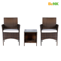 Ensemble de meubles d'extérieur en rotin pliable moderne 3 pièces pour jardin, maison, bureau, appartement, salon