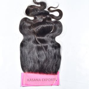 Closure 6*6 indienne, tissage double trame, couleur naturelle, qualité Remy pour femmes, 100g, Deep Wave, non traité, non cheveux humains - Product Image 4