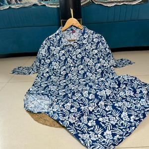Plus Size Women Cotton Co-Ord Set One Sided Pocket 3XL10XL | 30 Inches Top | 38 Inches <b>Pant</b> | Stylish Printed Knee-Length Set - Product Image 4