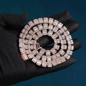 Top Luxury Miami Cuban Link Chain Fully Iced <b>D</b> VVS Studded Diamond Tester Check Moissanite Fashion <b>Necklaces</b> - Product Image 5