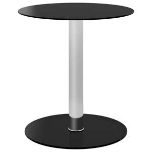 Petite table basse en verre trempé noir et aluminium, robuste et durable - Product Image 1