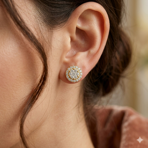 Unisex Luxury Sparkle Pass Diamond Tester 925 <b>Silver</b> Geometric Trendy Moissanite Gold Plated Cluster <b>Stud</b> Engagement Earrings - Product Image 5