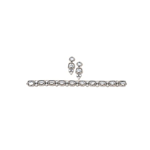 Ensemble collier ras du cou et boucles d'oreilles Super White Polki Stones de qualité supérieure au meilleur prix compétitif du vendeur indien - Product Image 1
