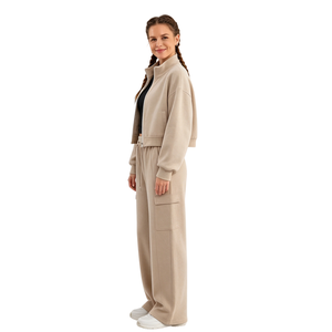 Conjunto de Sudadera y Pantalones Deportivos de Forro Polar para Mujer, Corte Holgado, Marca Privada, Moda Casual, Fabricante y Proveedor de Ropa al por Mayor - Product Image 3