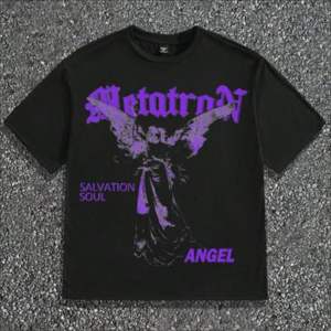 T-shirt en coton vintage surdimensionné pour homme, épaules tombantes, style streetwear, impression personnalisée, style décontracté urbain - Product Image 1