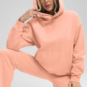 Custom Logo Breathable Winter Oversized <b>Drop</b> Shoulder Women Hoodie Autumn Winter Streetwear <b>Drop</b> Shoulder Hoodies - Product Image 1