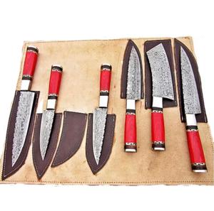 Handmade High Quality 6-Piece Damascus Steel Chef <b>Knives</b> Customized Handle <b>Sharp</b> Serrated Edge for Multi-Purpose Eco-Friendly - Product Image 5