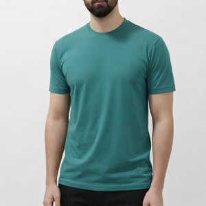 T-shirt homme de haute qualité, décontracté, basique, uni, pour l'été, la gym, confortable, doux, respirant, en coton. - Product Image 1