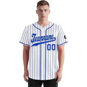 Maillot de baseball personnalisé à séchage rapide pour adultes et jeunes, uniforme d'équipe de softball à fines rayures et respirant avec chemise de sport à boutons - Product Image 4