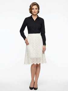 Wholesale Pure <b>White</b> Cotton Crochet <b>Lace</b> <b>Fabric</b> with Double-Sided Scalloped Borders, and Starburst Motifs for Designer Apparel - Product Image 5
